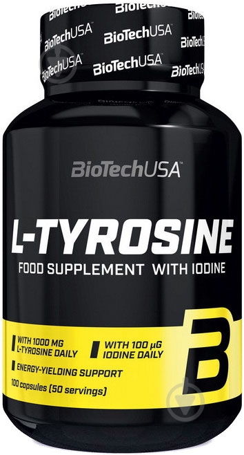 Аминокислота BioTechUSA L-Tyrosine без вкуса 100 капс. 50 порц. - фото 1