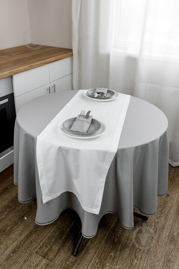 Скатерть Kelly Ø 180 см серый Прованс - фото 2