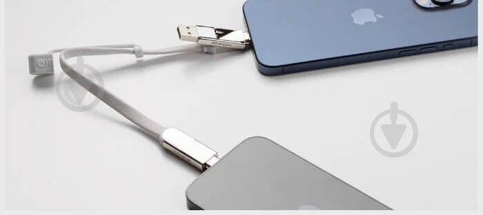 Кабель Rolling Square 6 в 1 inCharge XL 0,3 м білий (XLS02R) - фото 5