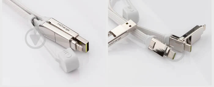 Кабель Rolling Square 6 в 1 inCharge XL 0,3 м білий (XLS02R) - фото 4