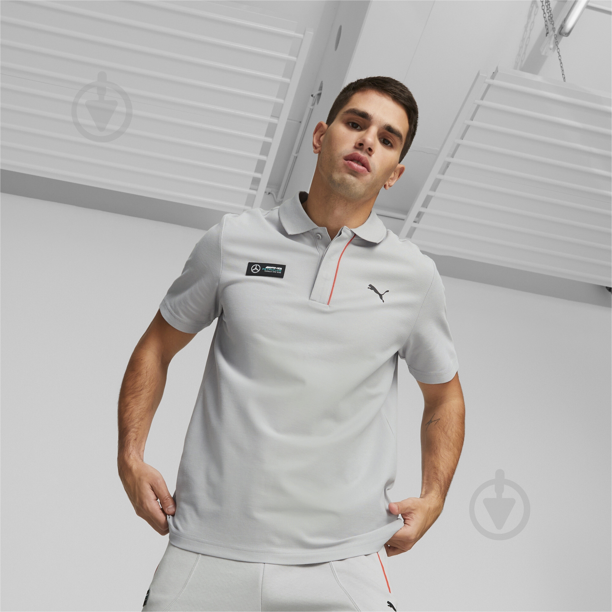 Поло Puma MAPF1 POLO 53847802 р.2XL серый - фото 3