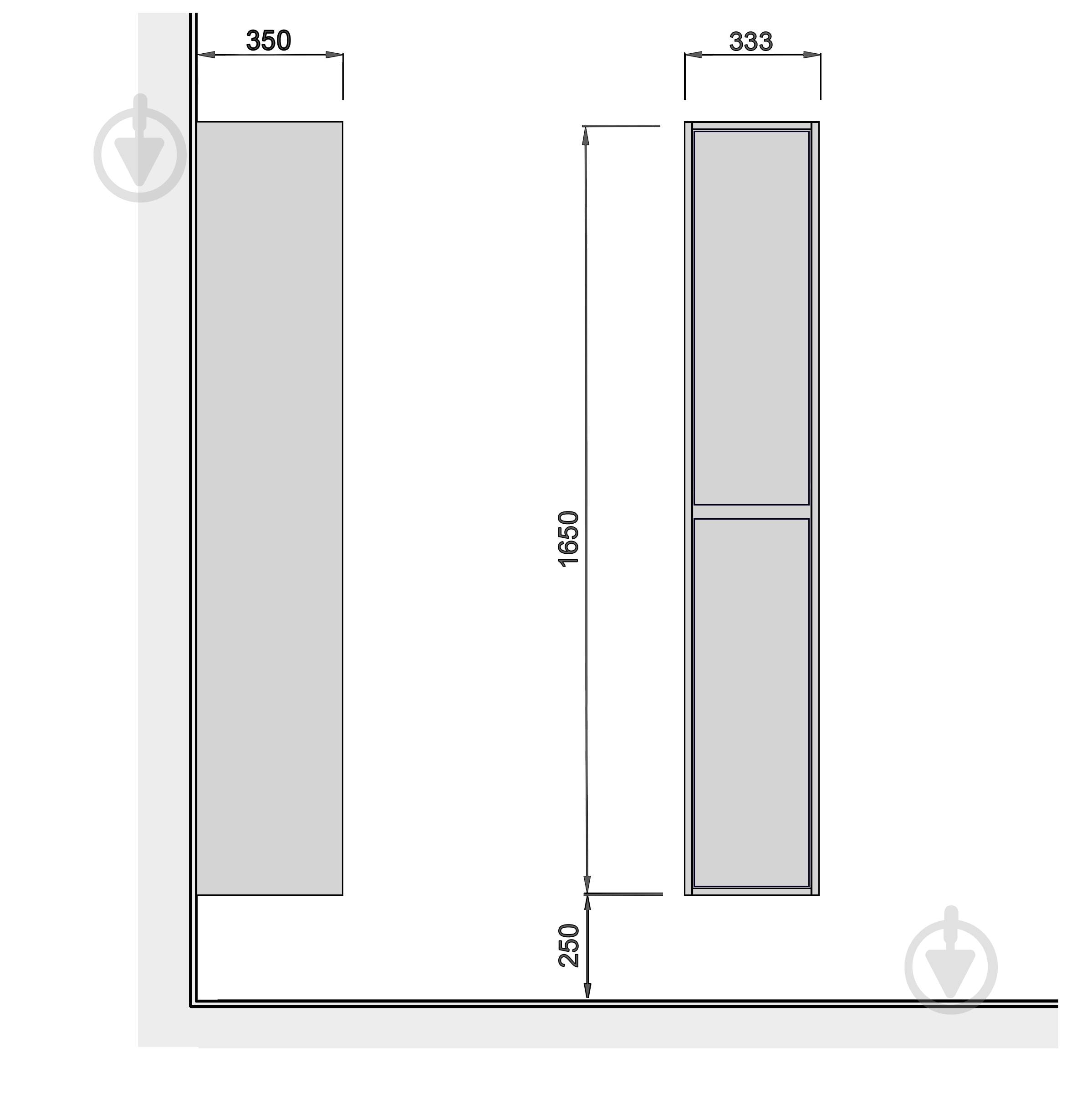 Пенал подвесной Мойдодыр Grace П-33-А - фото 5