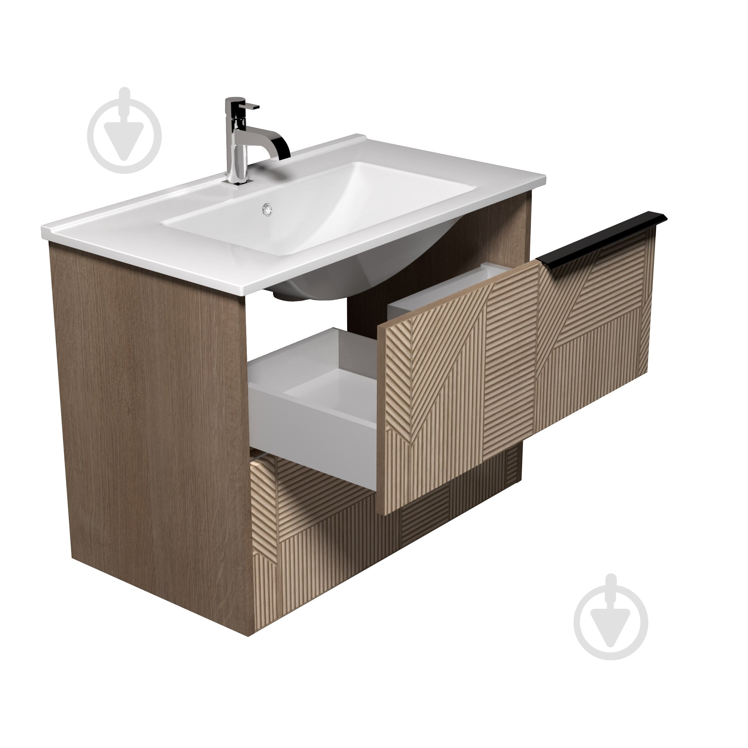 Тумба подвесная Мойдодыр ILLUSION 80-А с умывальником Su-80 - фото 2