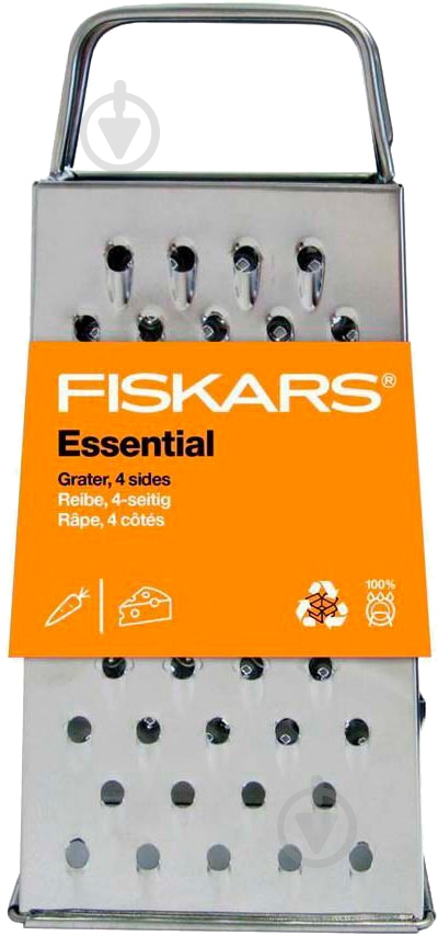 Тертка чотиристороння Fiskars Essential нержавіюча сталь (1065589) - фото 2