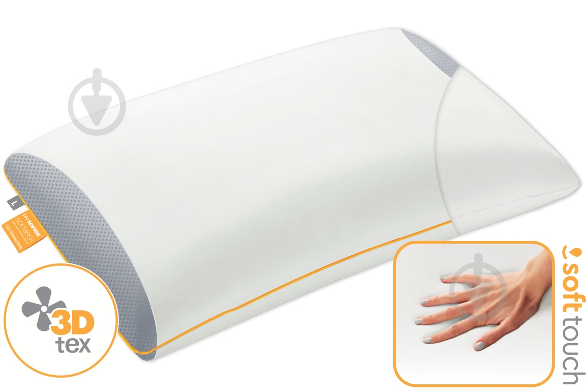 Подушка Softback M 43x60x10 см Sonex 60x43 белый - фото 2