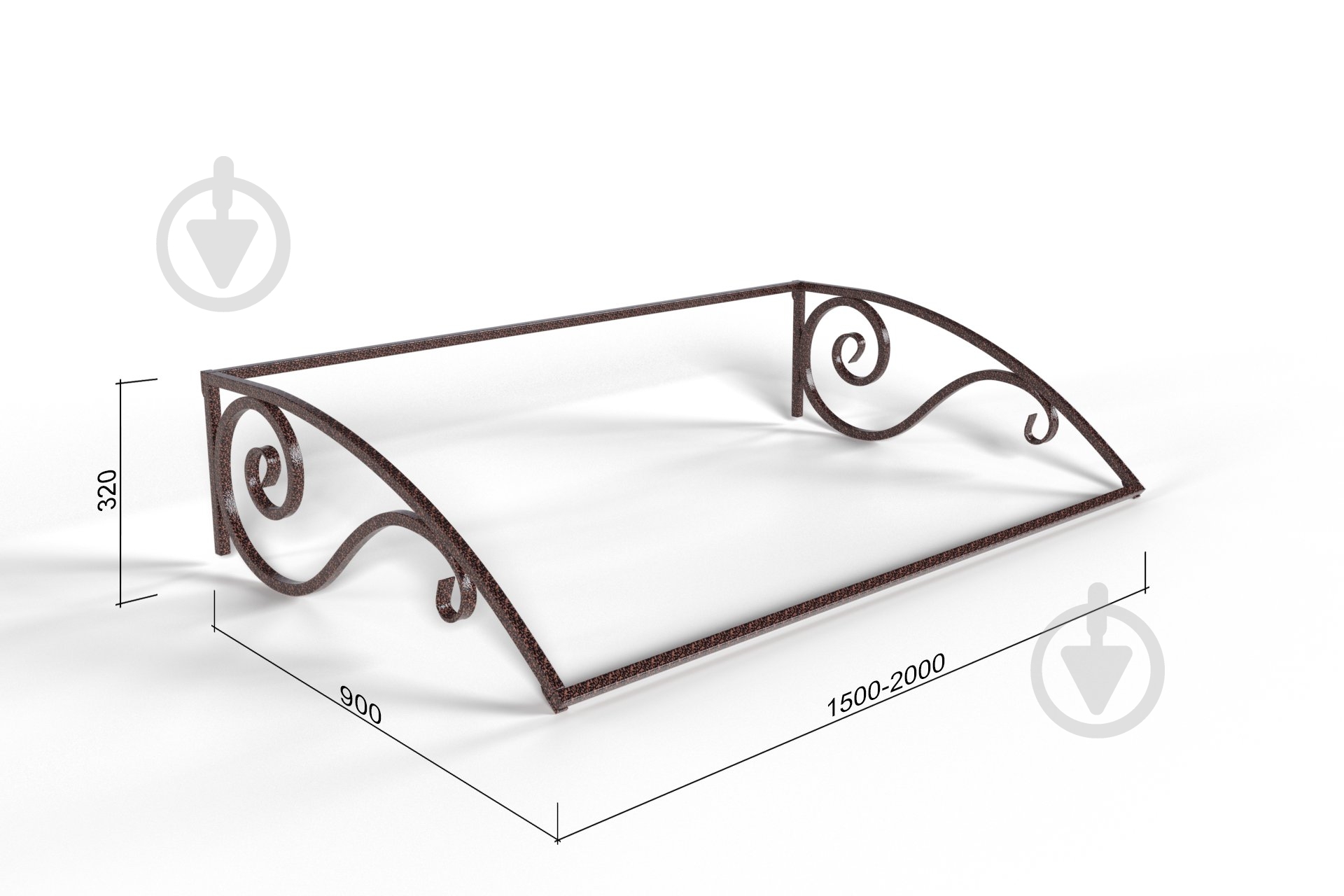 Кронштейн для козырька 98x34.5x20 (грунт) - фото 4