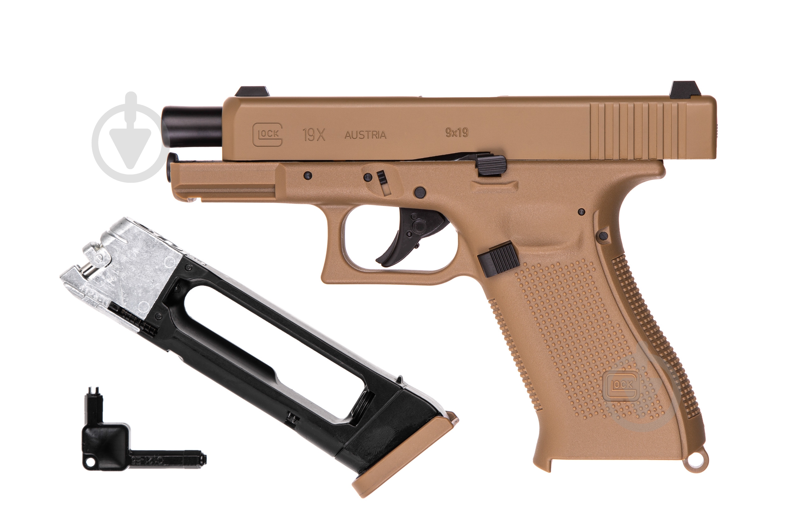 ᐉ Пневматичний пістолет Umarex Glock19X Tan Blowback кал. 4.5 мм