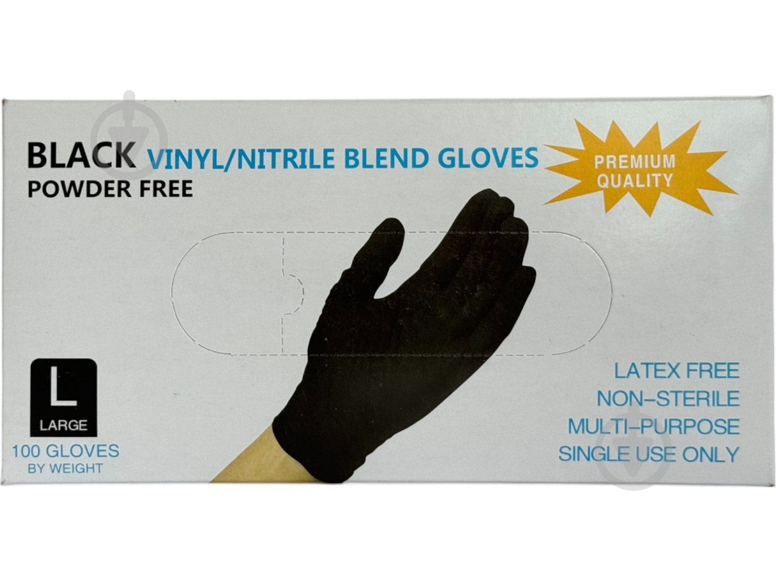 Рукавички медичні Care 365 вінілові чорні р.L 100 шт./уп. - фото 1 Рукавички медичні Care 365 вінілові чорні р.L 100 шт./уп. - фото 1