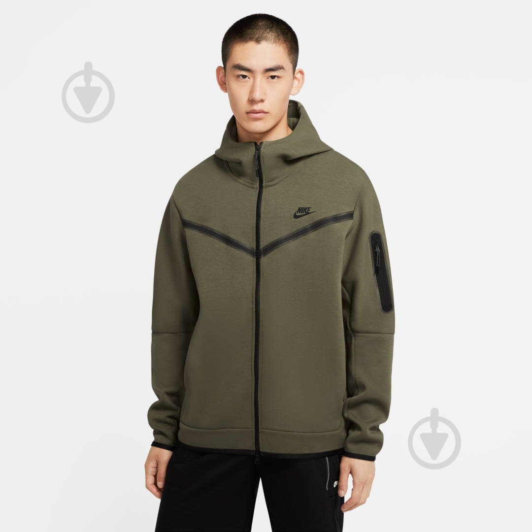 Джемпер Nike M NSW TCH FLC HOODIE FZ WR CU4489-380 р. S зеленый - фото 4