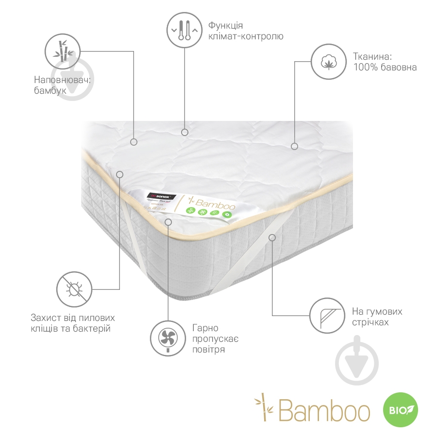 Наматрасник Sonex Bamboo 90x200 см - фото 2