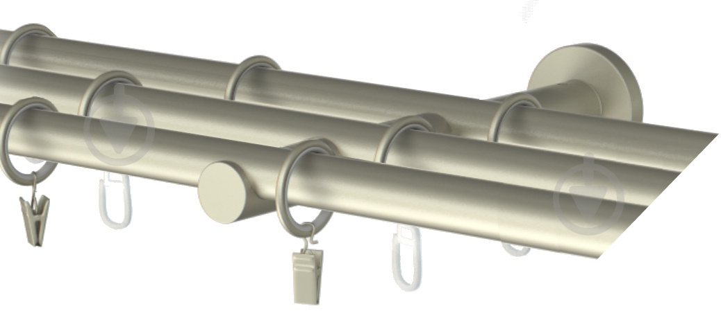 Комплект Cardinal Кристал-Куля потрійний d16 мм 160 см сатин нікель - фото 1 Комплект Cardinal Кристал-Куля потрійний d16 мм 160 см сатин нікель - фото 1