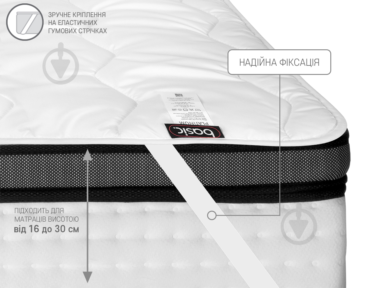 Наматрасник Sonex Basic Platinum 90x200 см - фото 4