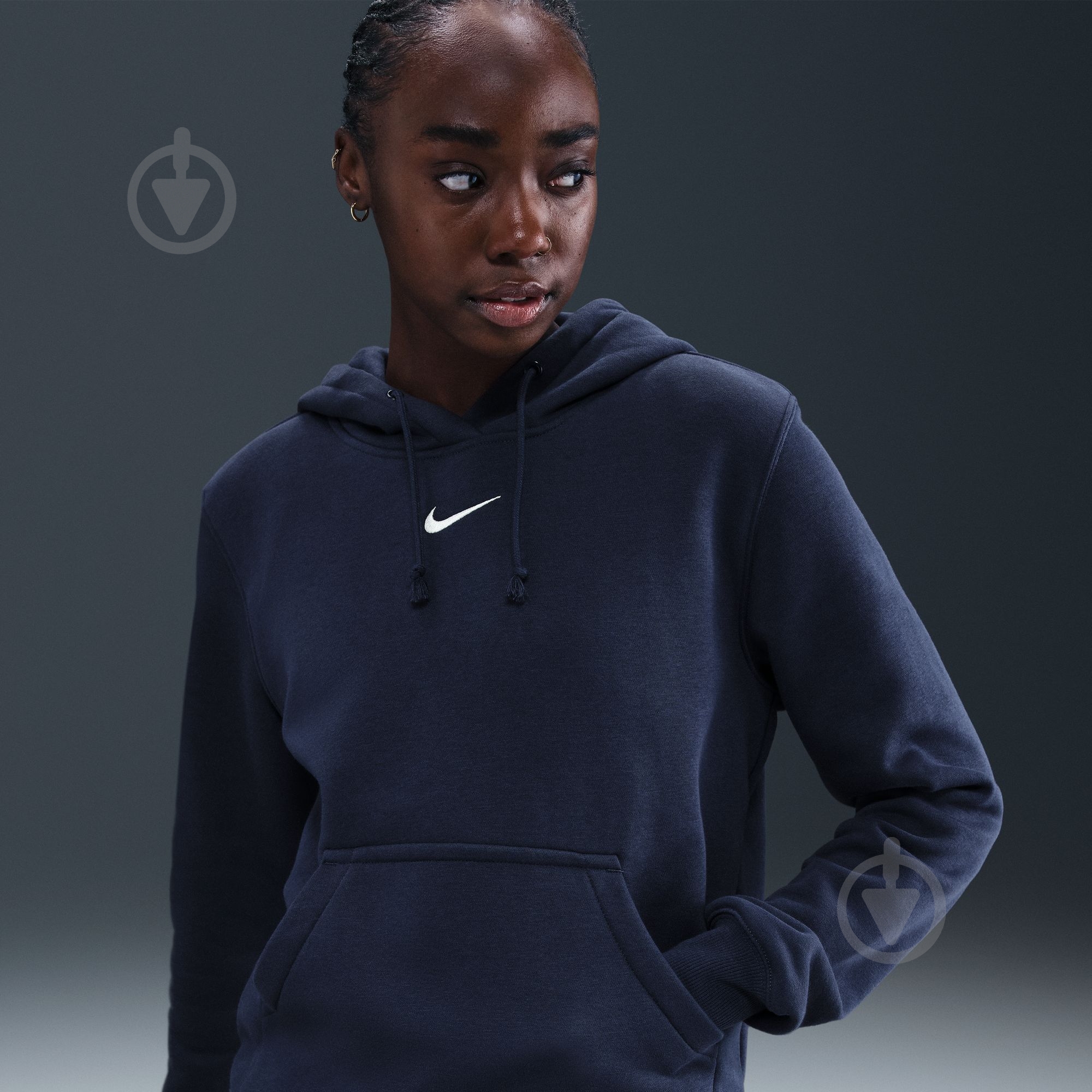 Джемпер Nike W NSW PHNX FLC STD PO HOODIE HF6839-410 р.L синій - фото 6 Джемпер Nike W NSW PHNX FLC STD PO HOODIE HF6839-410 р.L синій - фото 6