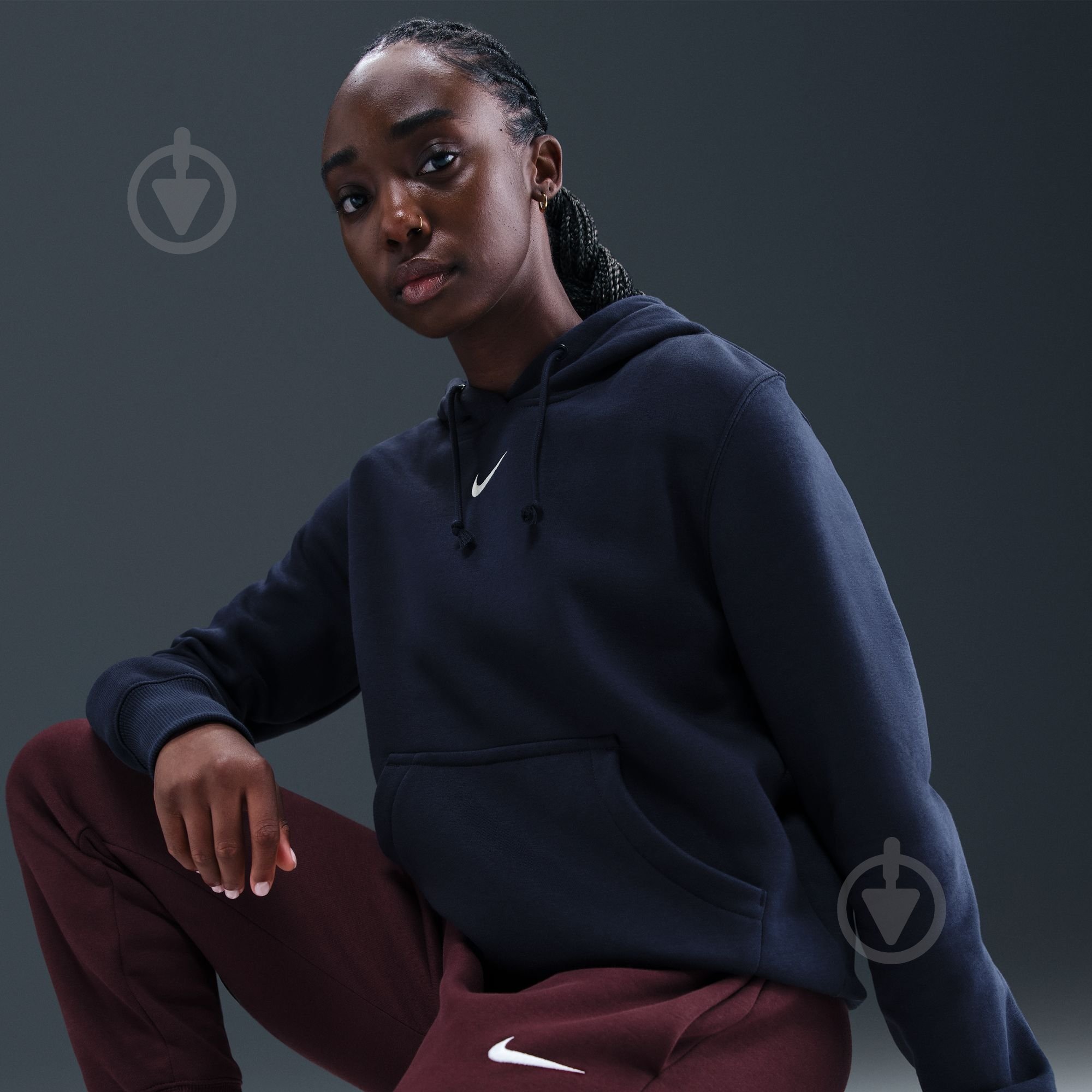 Джемпер Nike W NSW PHNX FLC STD PO HOODIE HF6839-410 р.M синий - фото 8