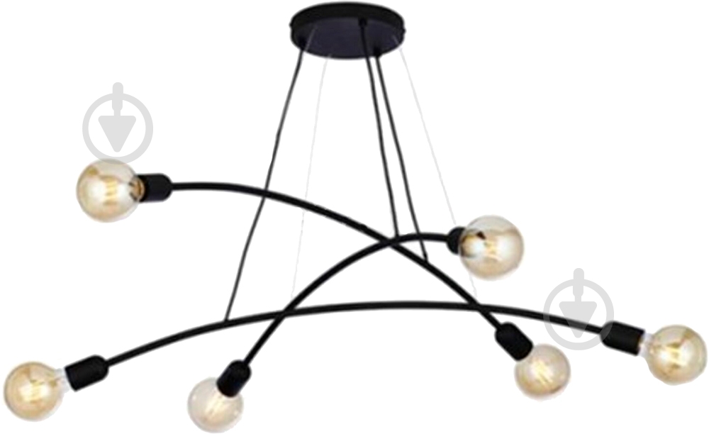 ВІТРИНА! Люстра TK Lighting HELIX 6PL 6x60 Вт E27 чорний 2726 - фото 1