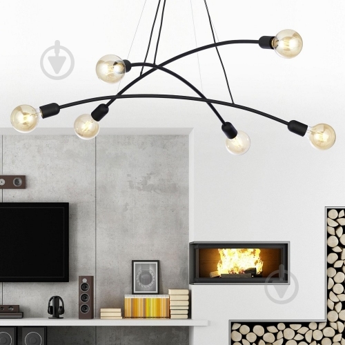 ВІТРИНА! Люстра TK Lighting HELIX 6PL 6x60 Вт E27 чорний 2726 - фото 4