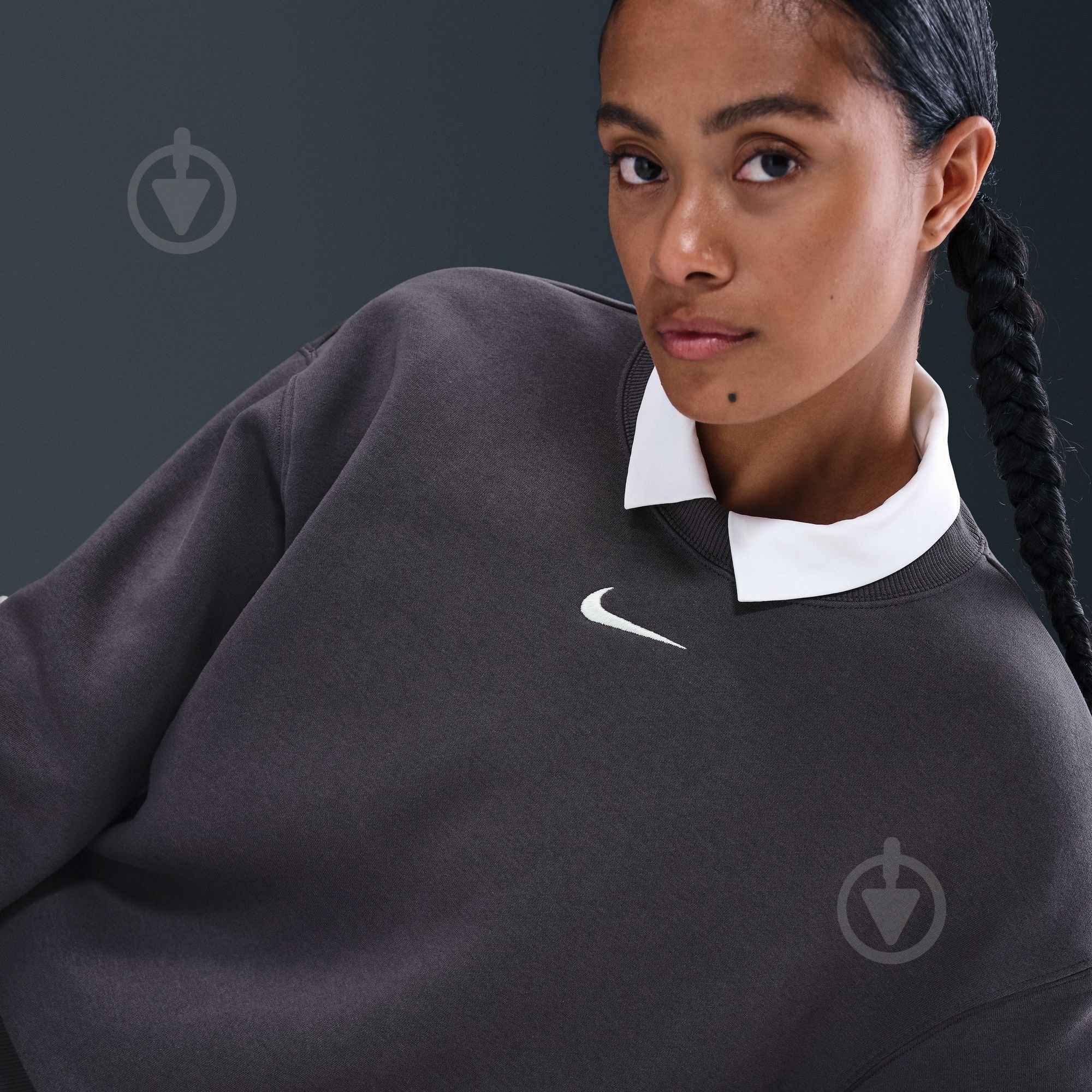 Джемпер Nike W NSW PHNX FLC OS LONG CREW FZ4270-036 р.S сірий - фото 11