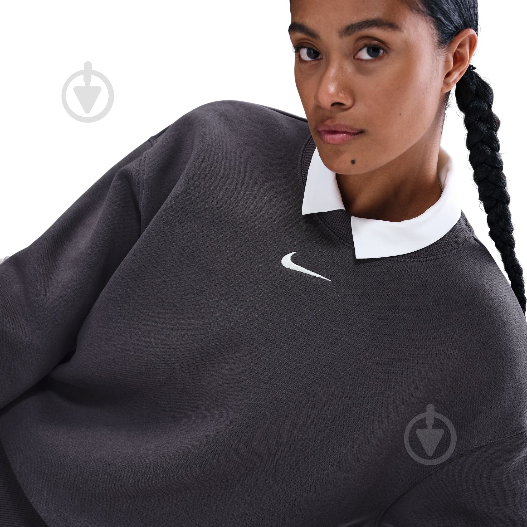 Джемпер Nike W NSW PHNX FLC OS LONG CREW FZ4270-036 р.S сірий - фото 6