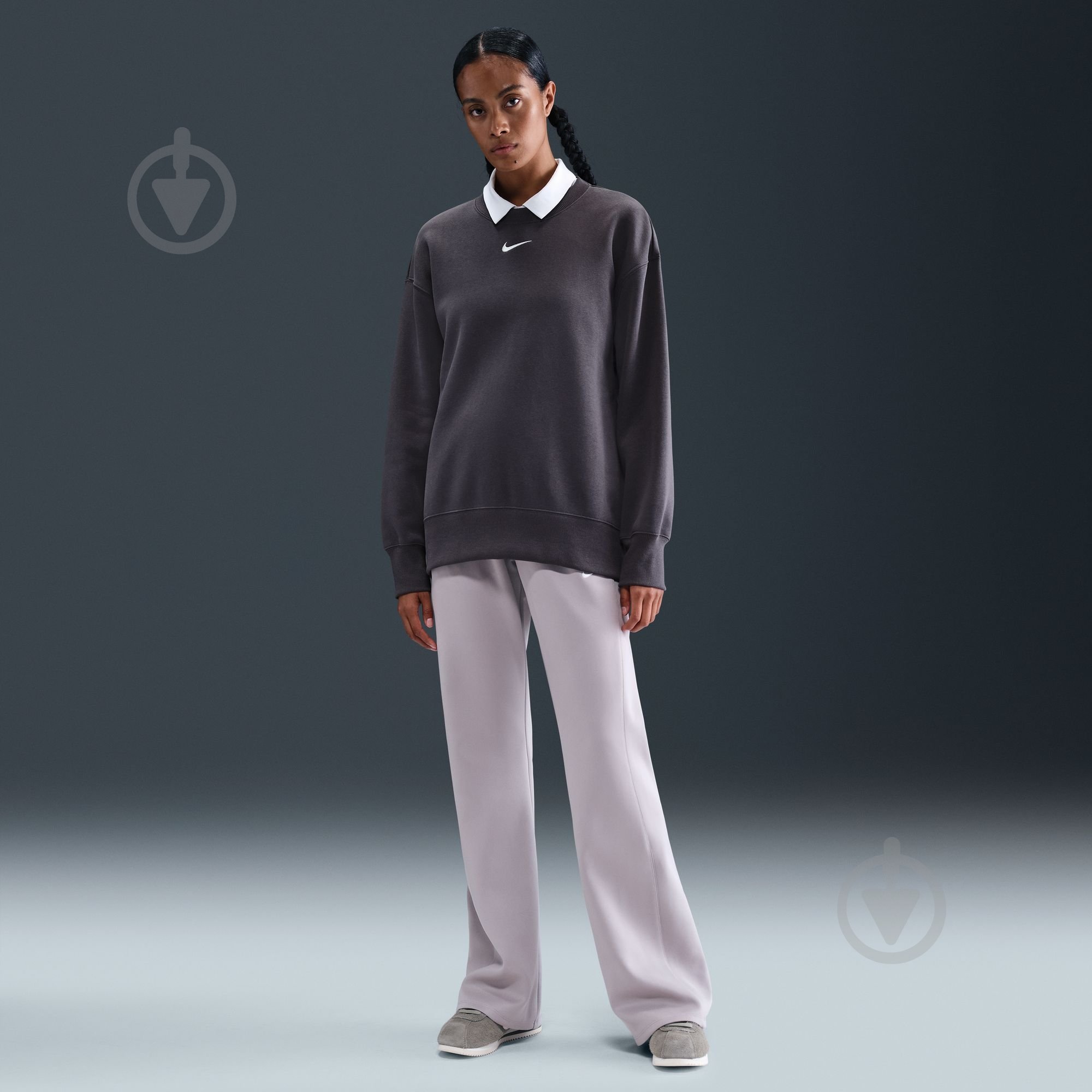 Джемпер Nike W NSW PHNX FLC OS LONG CREW FZ4270-036 р.S сірий - фото 8