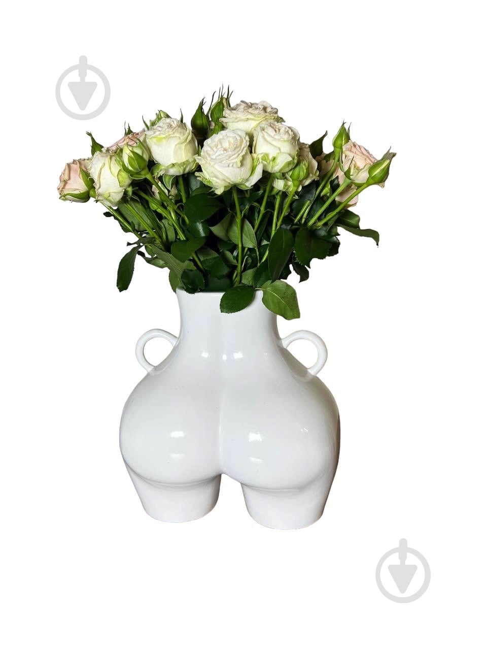 ᐉ Ваза керамическая Nana ceramics Ким 25 см белый глянец • Купить