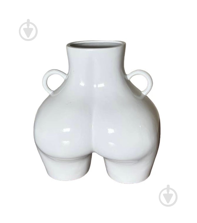 ᐉ Ваза керамическая Nana ceramics Ким 25 см белый глянец • Купить