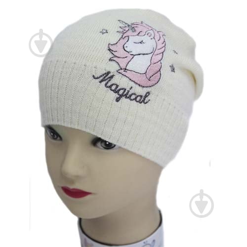 Шапочка детская для девочки Luna Kids р.48-50 белый 2274 - фото 1