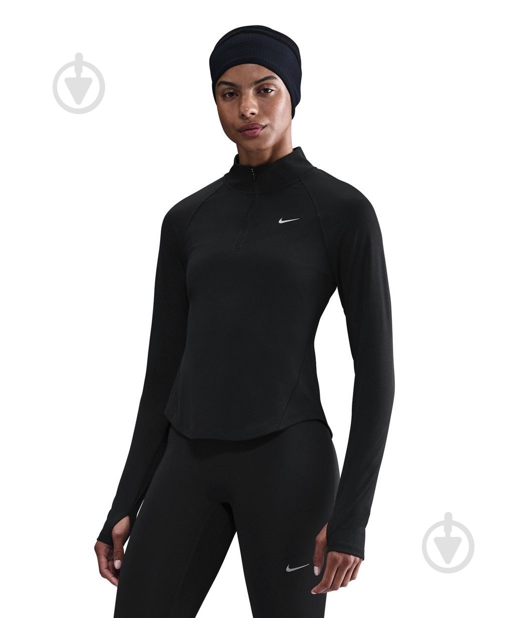 Джемпер Nike W NK TEMPO SWSH HBR DF HZ TOP HV2842-010 р.XS черный - фото 1