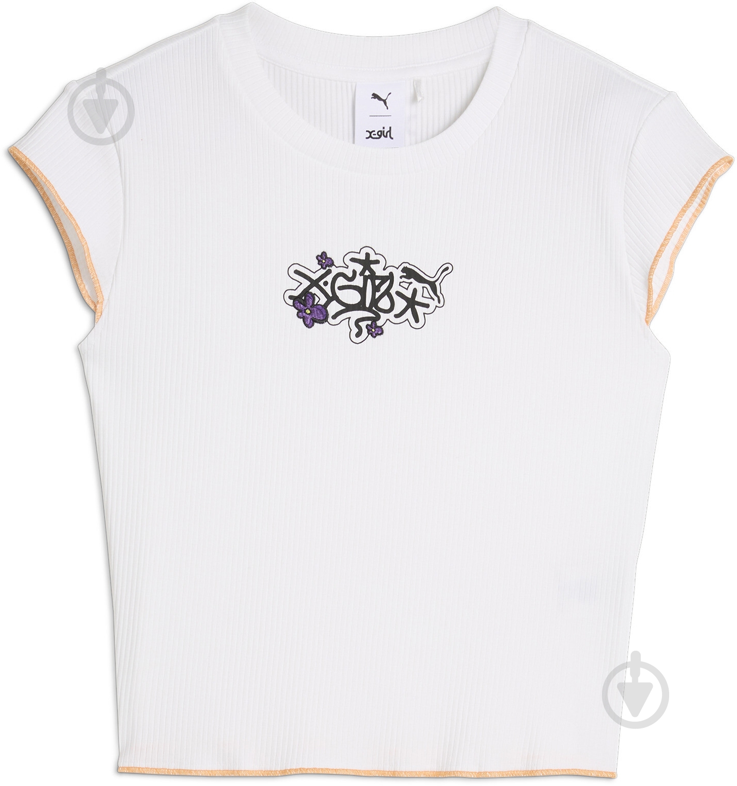Футболка Puma X X-GIRL RIBBED SLIM TEE 62470502 р.XS белый - фото 1
