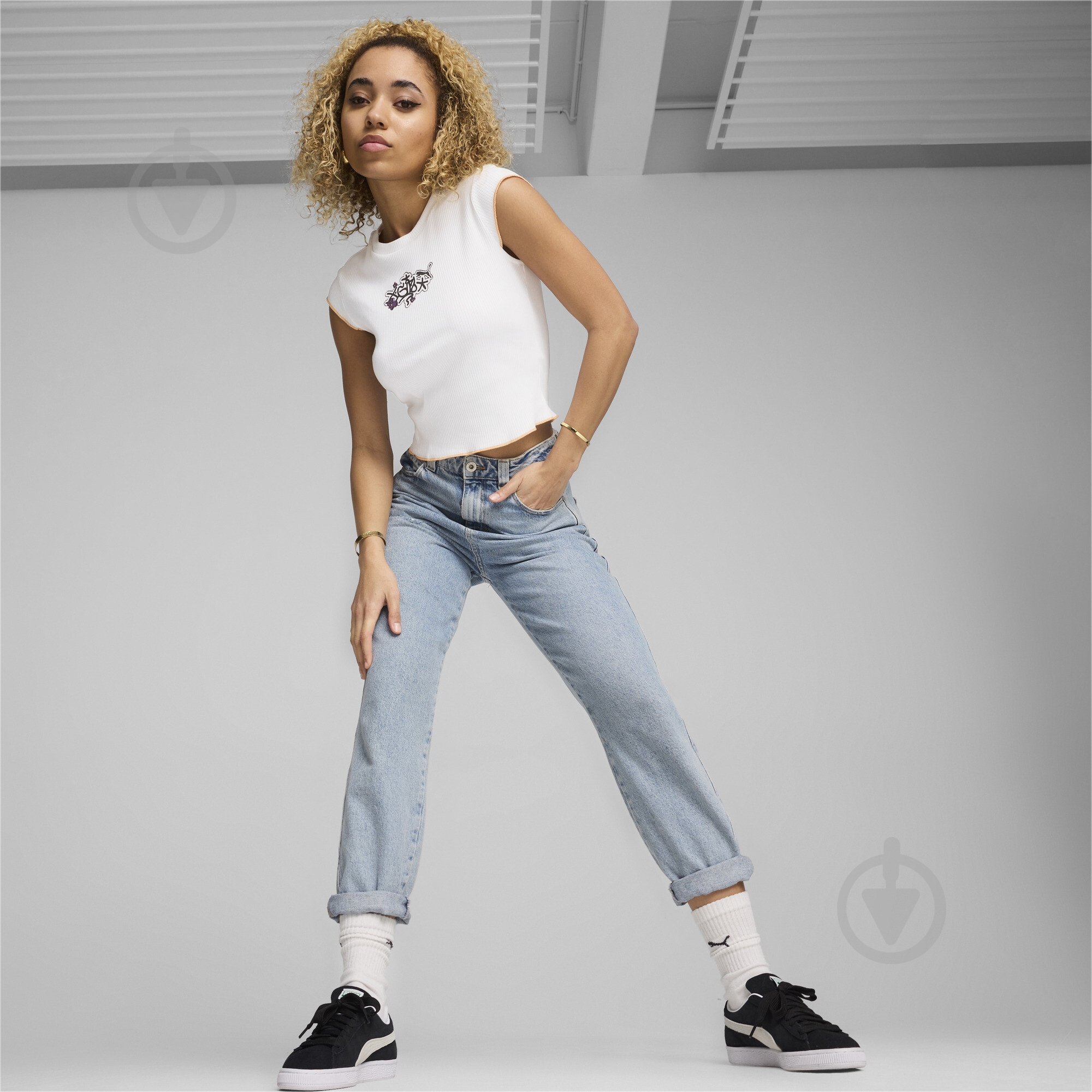Футболка Puma X X-GIRL RIBBED SLIM TEE 62470502 р.XS белый - фото 5