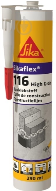 Клей монтажний Sika Sikaflex®-116 High Grab 290 мл білий - фото 1