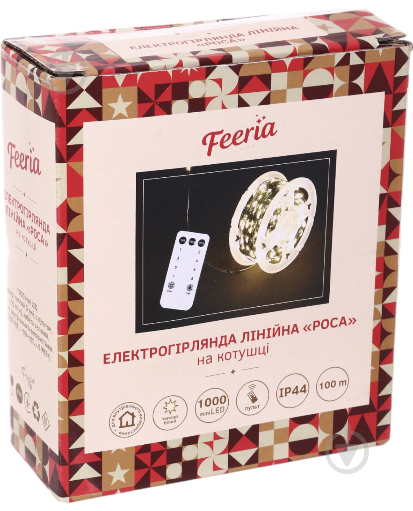 Гірлянда лінійна роса на котушці теплий білий 1000 ламп 100 м (EP2403) - фото 7