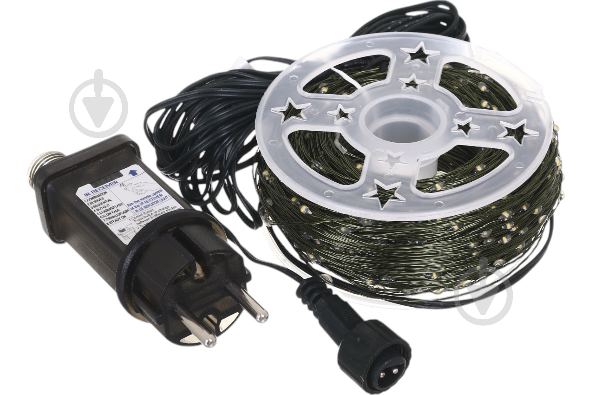 Гірлянда лінійна роса на котушці теплий білий 1000 ламп 100 м (EP2403) - фото 3