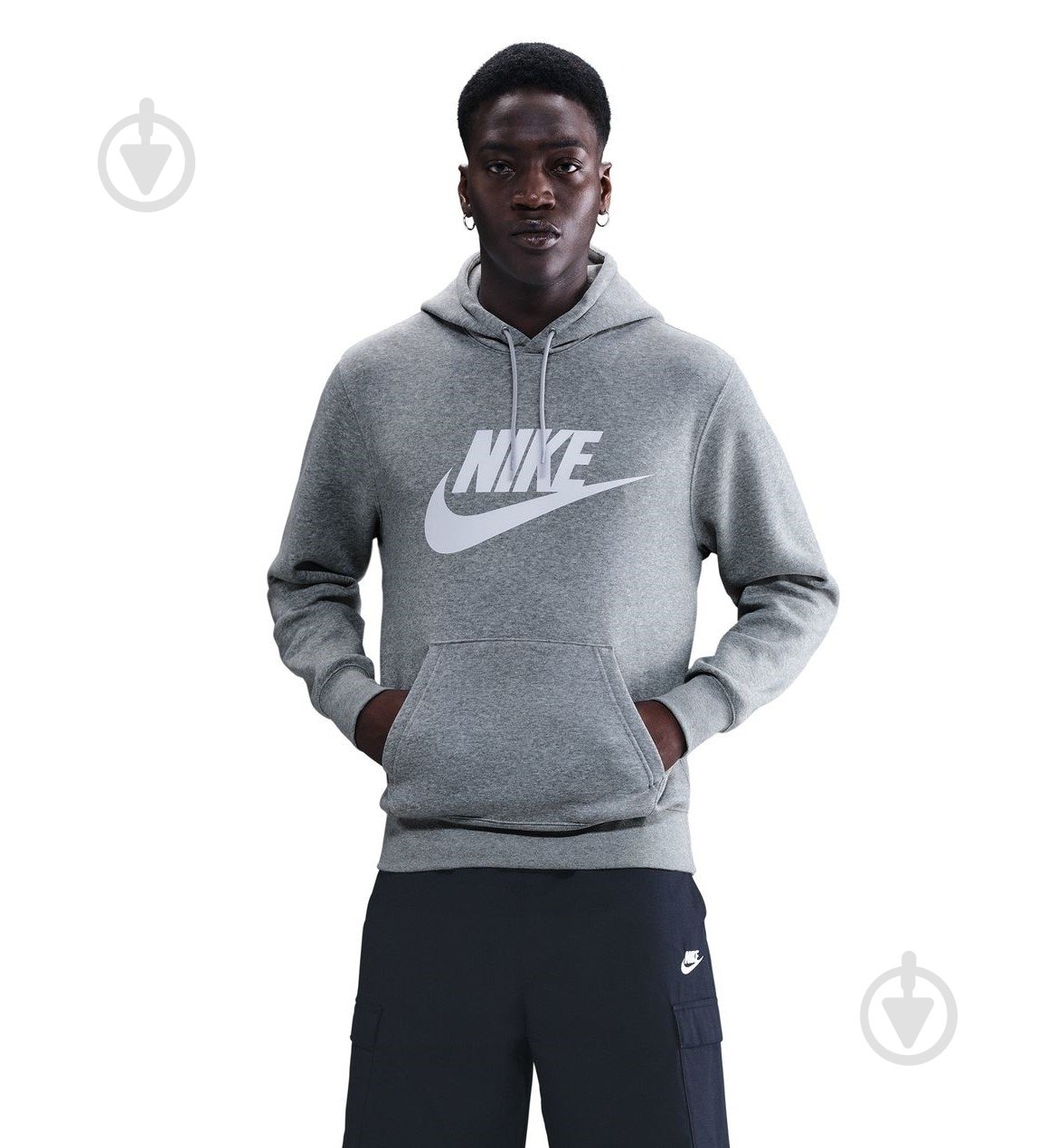 Джемпер Nike M NK CLUB BB PO GFX HOODIE FN3868-063 р.L серый - фото 1 Джемпер Nike M NK CLUB BB PO GFX HOODIE FN3868-063 р.L серый - фото 1
