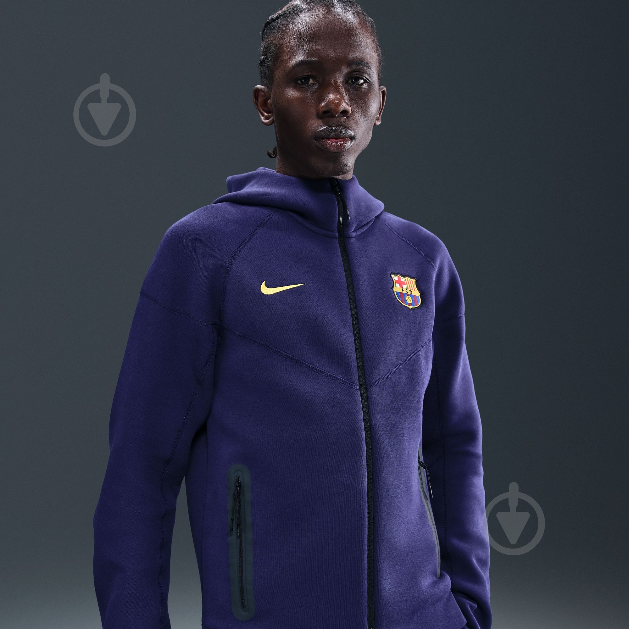 Джемпер Nike FCB M NK TCH FLC FZ WR HDY HJ6426-595 р.L фиолетовый - фото 9 Джемпер Nike FCB M NK TCH FLC FZ WR HDY HJ6426-595 р.L фиолетовый - фото 9