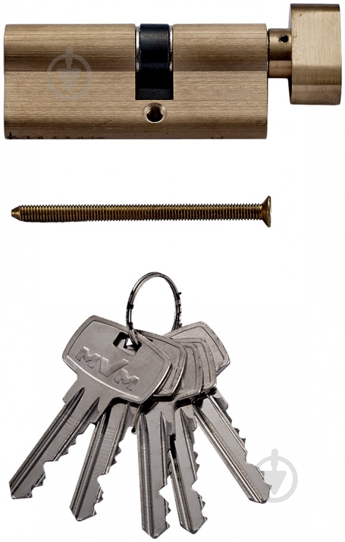 Цилиндр MVM Р6Е 40x30 ключ-вороток 70 мм матовая латунь - фото 2 Цилиндр MVM Р6Е 40x30 ключ-вороток 70 мм матовая латунь - фото 2