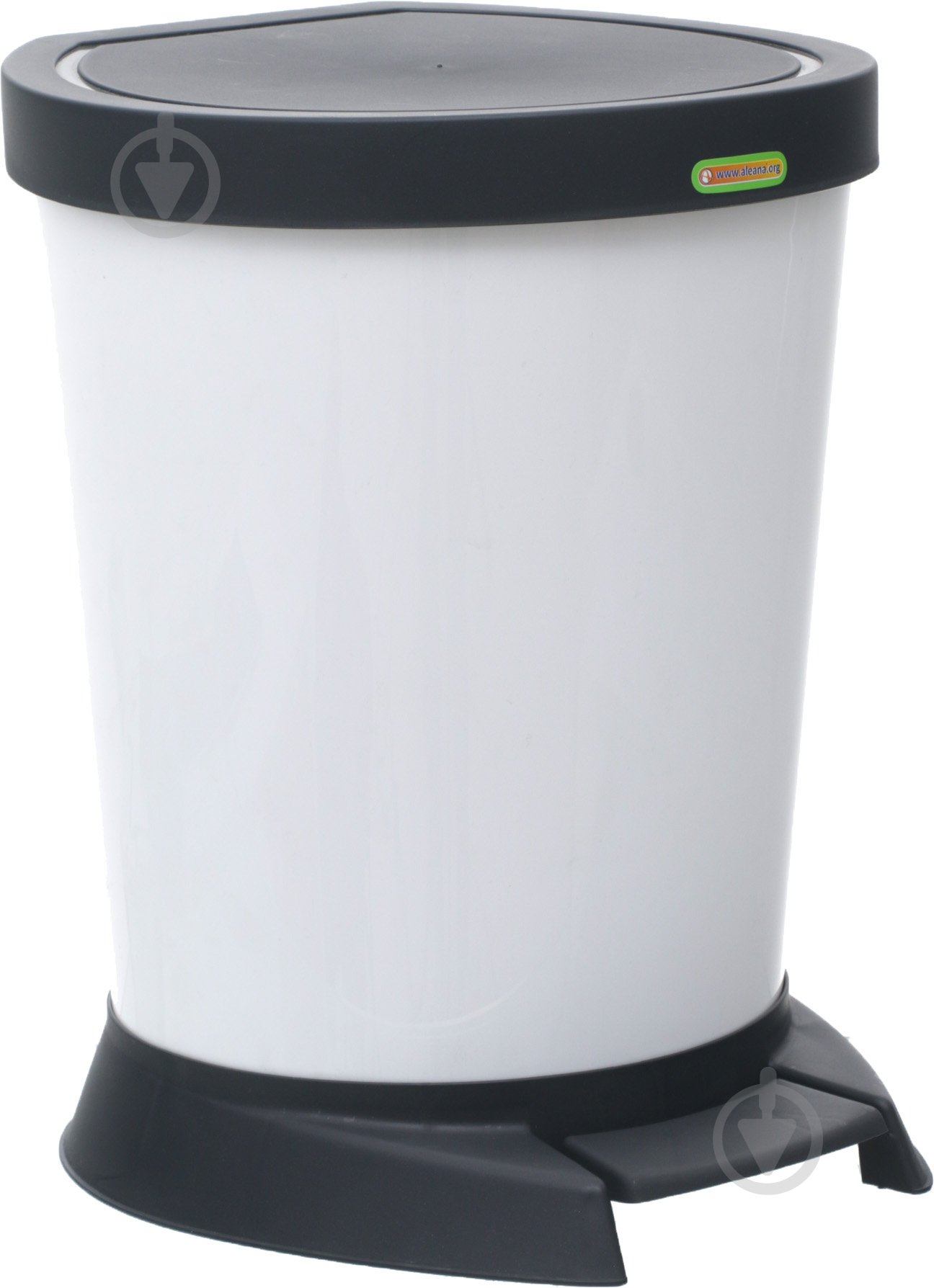Ведро для мусора Алеана с педалью 10 л белый 124065 - фото 1