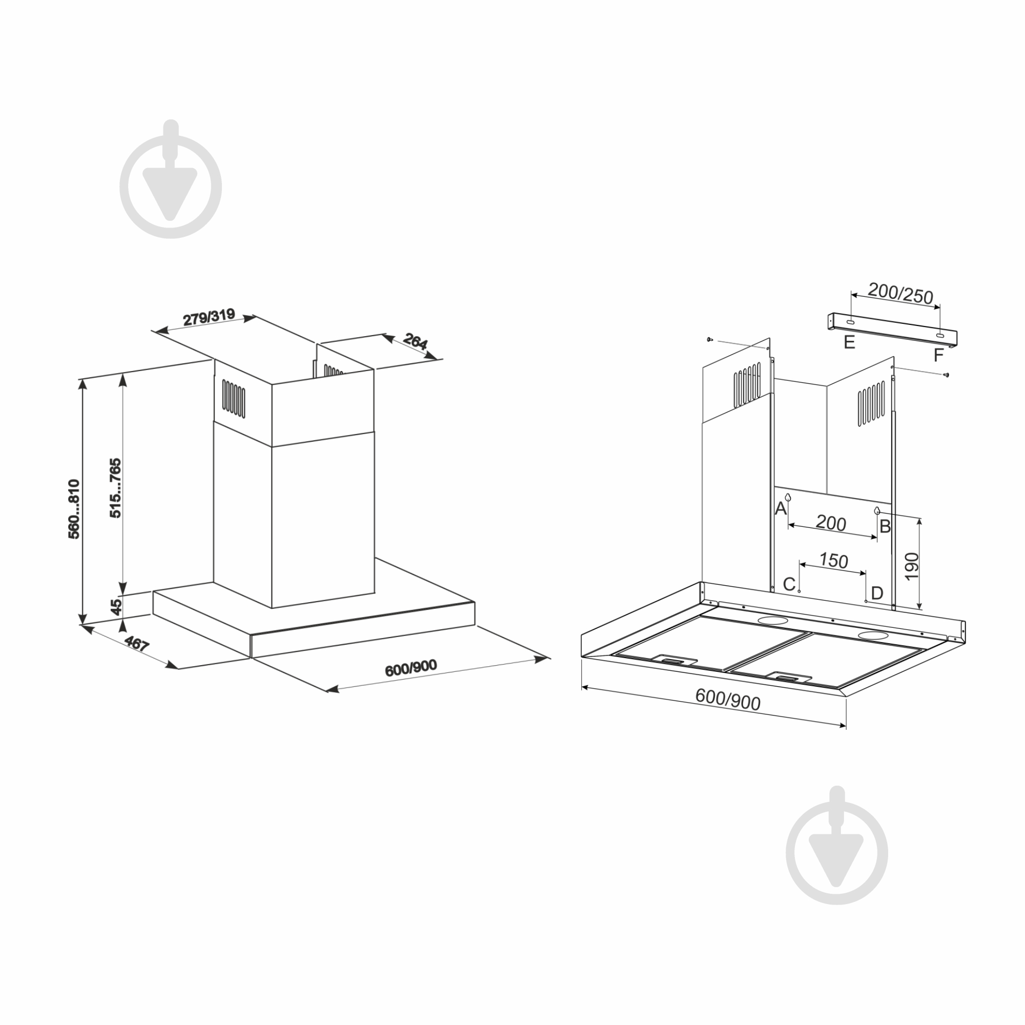 Вытяжка Eleyus ONIX 1200 LED 90 BL - фото 14