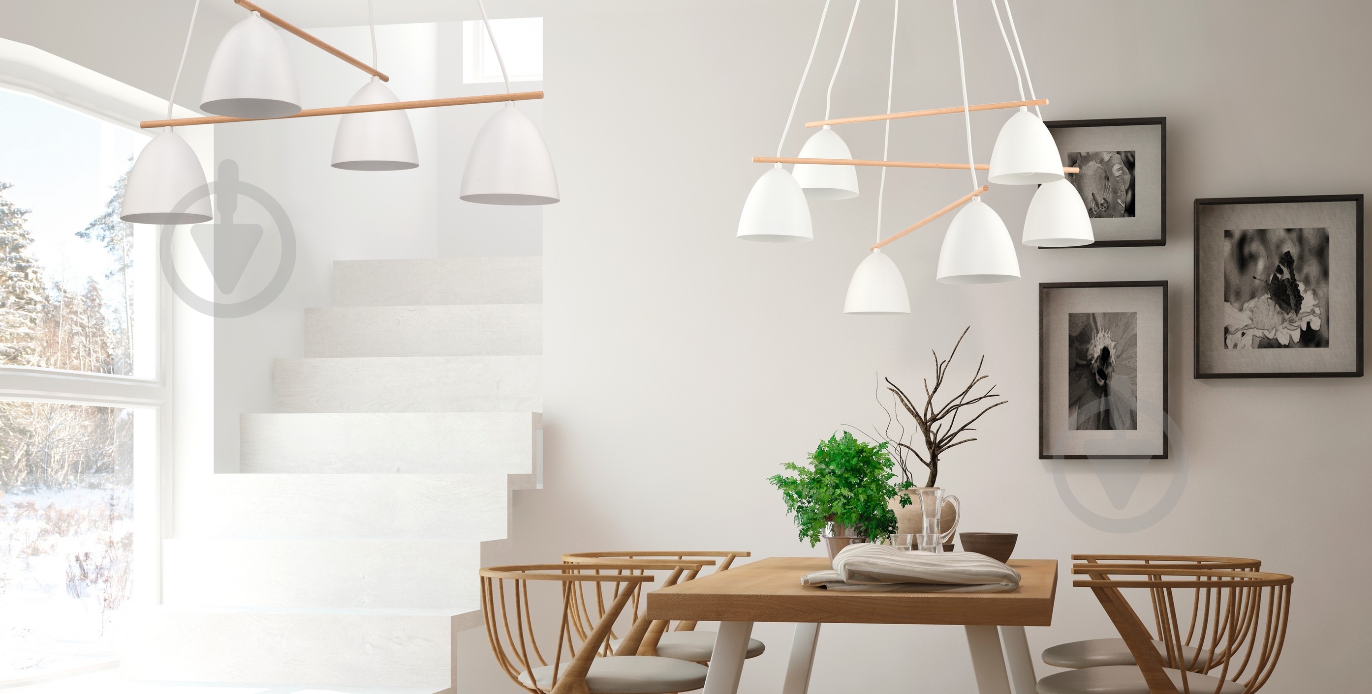 Підвіс TK Lighting Aida 1x60 Вт E27 білий/дерево 2385 - фото 2 Підвіс TK Lighting Aida 1x60 Вт E27 білий/дерево 2385 - фото 2