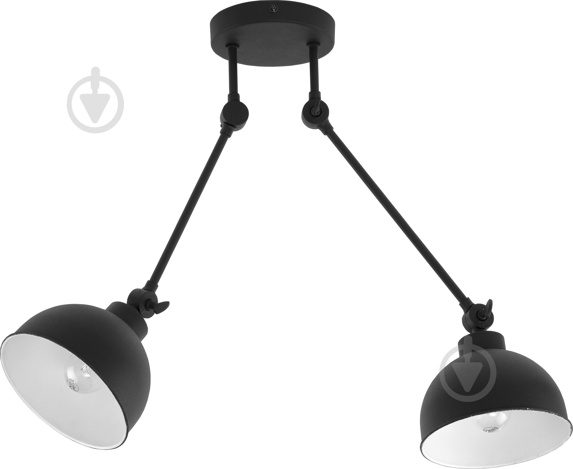 Люстра потолочная TK Lighting Techno 2x60 Вт E27 черный/белый 2580 - фото 1