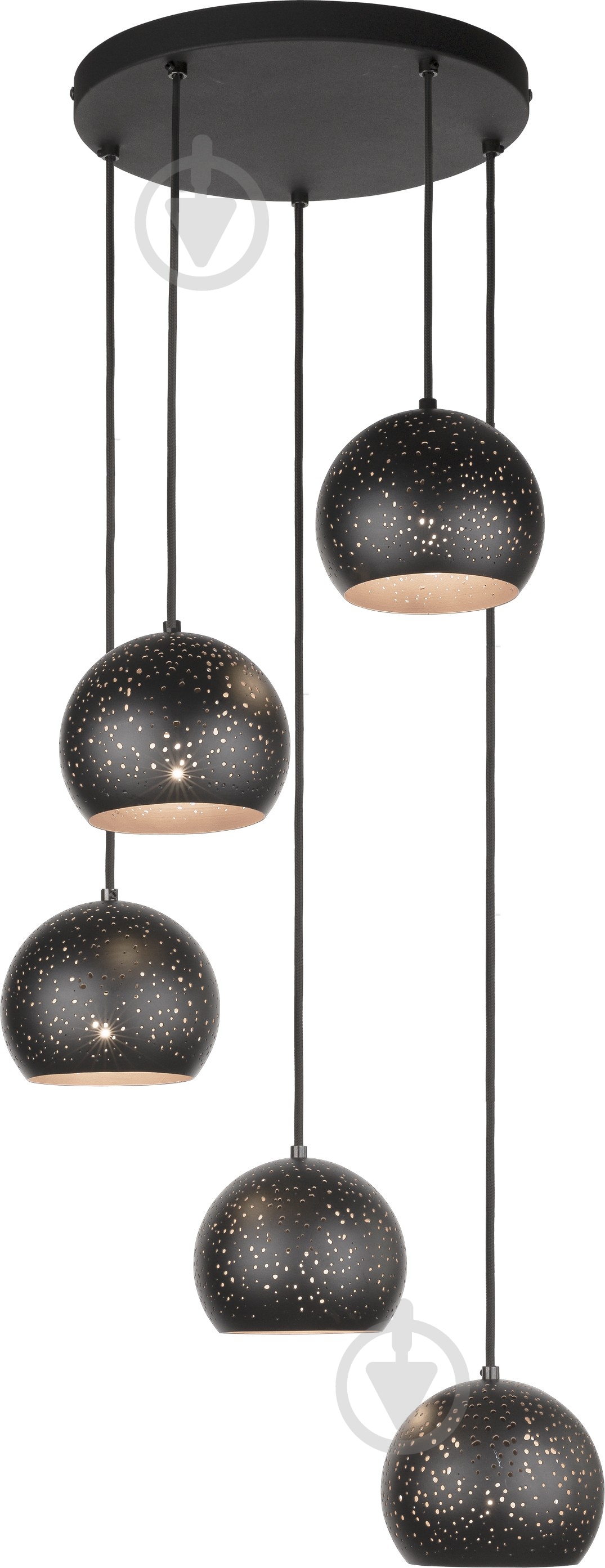Подвес TK Lighting Brillo 5x60 Вт E27 черный/золото 2307 - фото 1