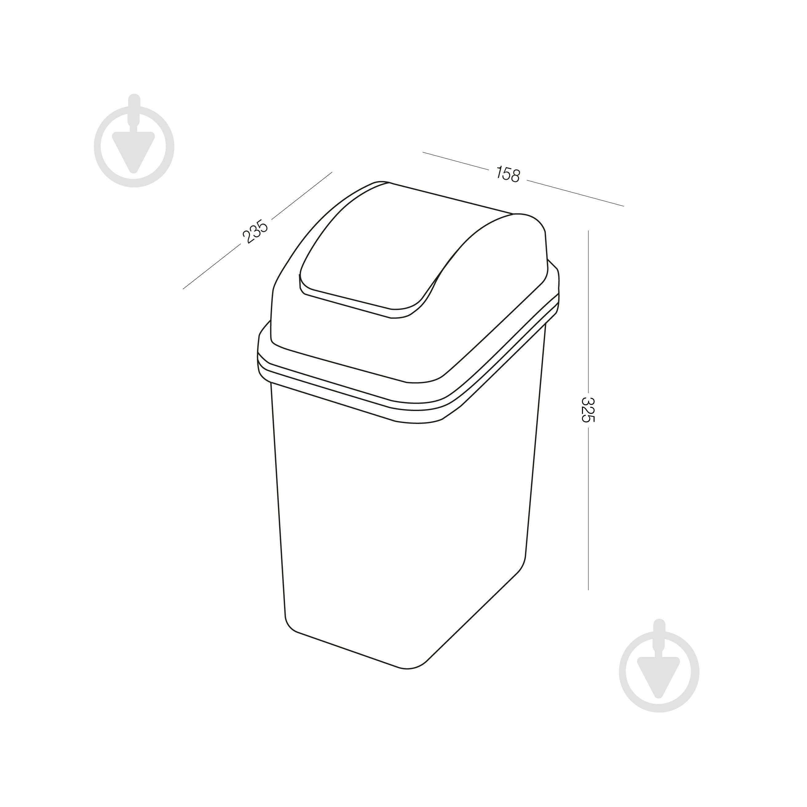 Ведро со съемной крышкой MVM 6 л серый BIN-12 6L GRAY - фото 3 Ведро со съемной крышкой MVM 6 л серый BIN-12 6L GRAY - фото 3