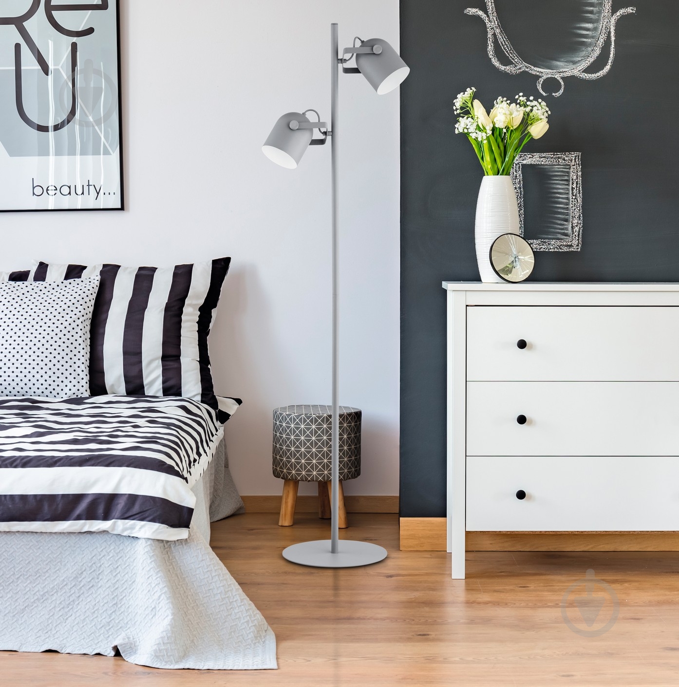 Торшер TK Lighting Spectra 60 Вт E27 серый с белым 3121 - фото 2