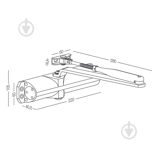 Доводчик дверной ECO Schulte TS-10D/ST.RAIL белый 80 кг - фото 3