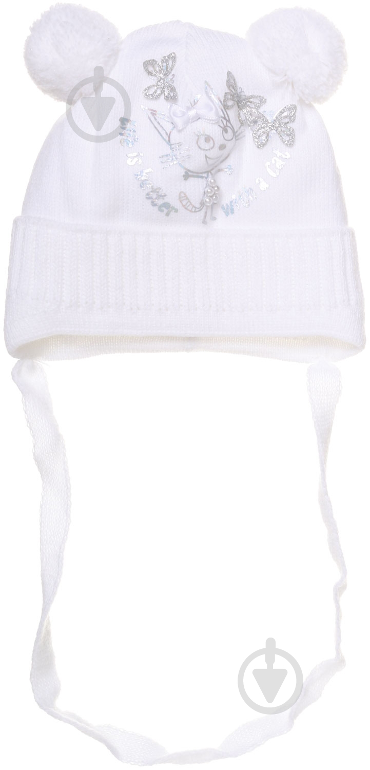 Шапочка детская для девочки Luna Kids р.36 белый 2105 - фото 1