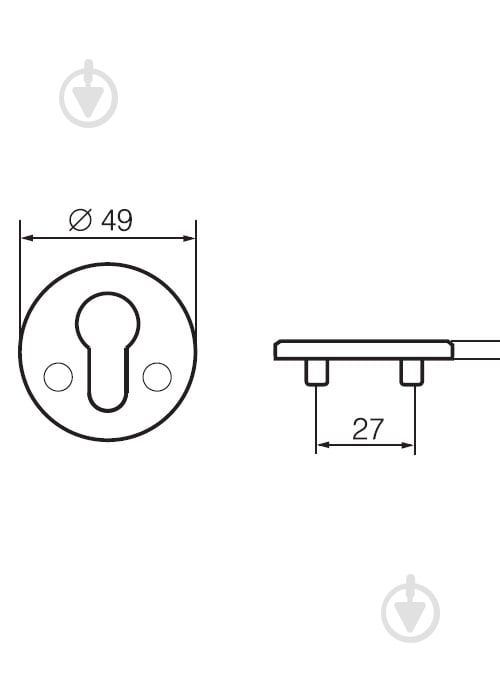 Накладка Abloy LH001 FIN ROUND 40 мм FE HCR PZ матовый хром - фото 4