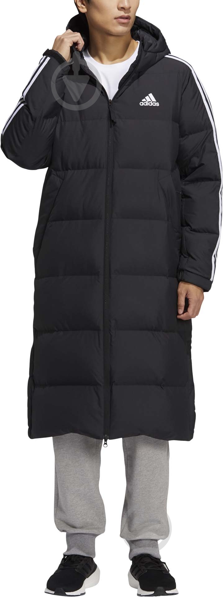Пуховик мужской Adidas 3ST LONG COAT H20760 р.M черный - фото 1 Пуховик мужской Adidas 3ST LONG COAT H20760 р.M черный - фото 1