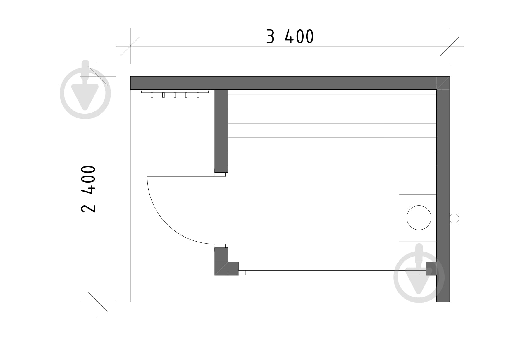 Модульная сауна стандарт 2,4х3,4х2,55 м - фото 4