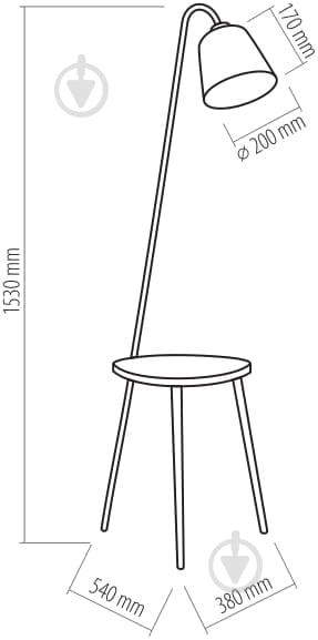 Торшер TK Lighting Lami Table 60 Вт E27 серый/дерево 2930 - фото 3 Торшер TK Lighting Lami Table 60 Вт E27 серый/дерево 2930 - фото 3