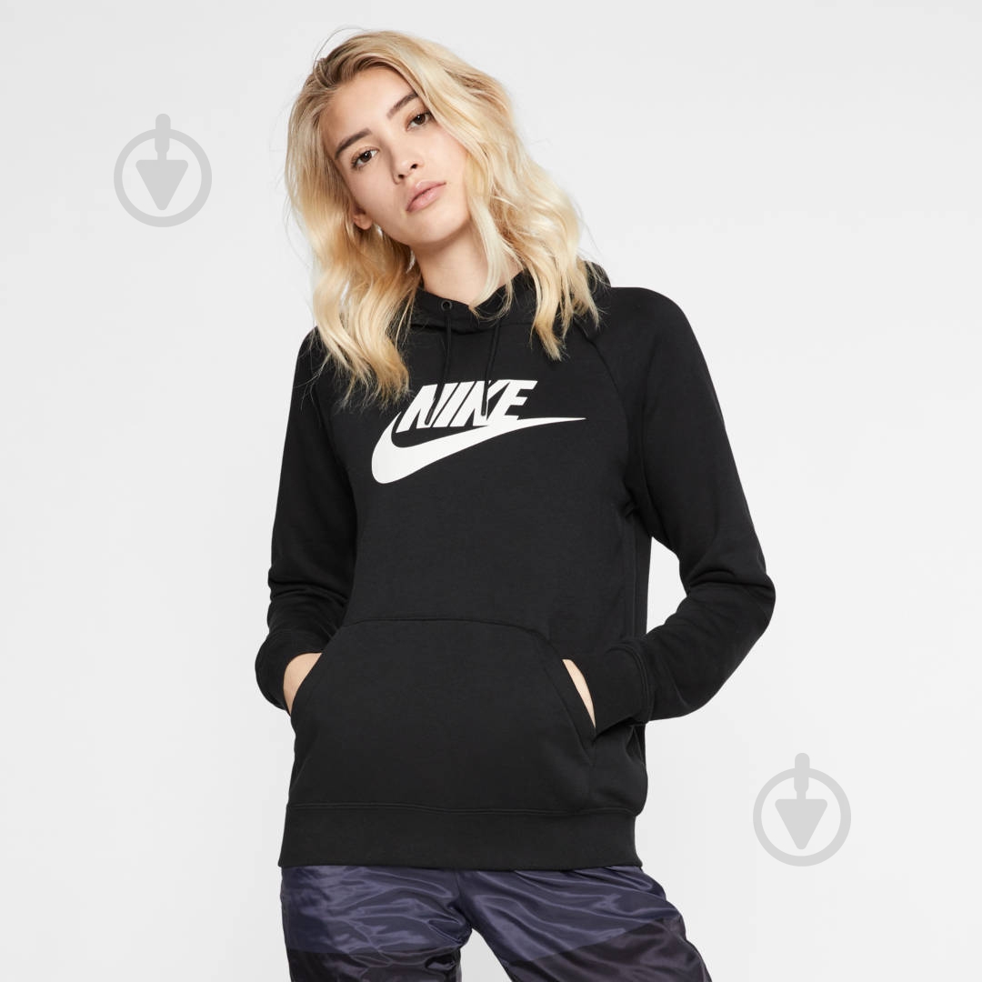 Джемпер Nike W NSW ESSNTL HOODIE PO FLC HBR BV4126-010 р. L черный - фото 4