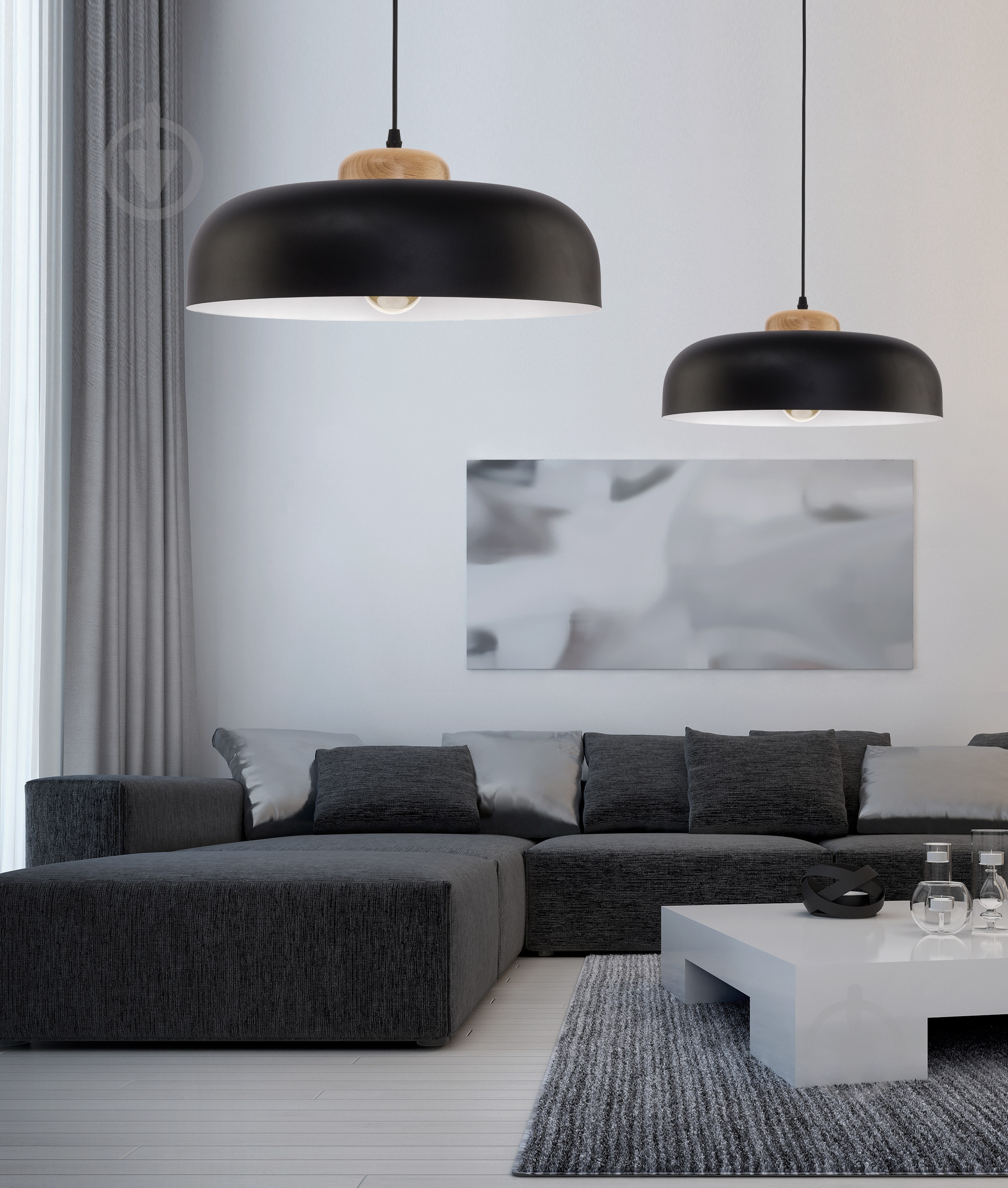 Подвес TK Lighting Steel 1x60 Вт E27 черный/дерево 2376 - фото 2 Подвес TK Lighting Steel 1x60 Вт E27 черный/дерево 2376 - фото 2
